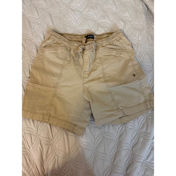 Lee Pants - Lee Relaxed Fit Mid Rise Khaki Shorts Tan Drawstring Size 8 Medium